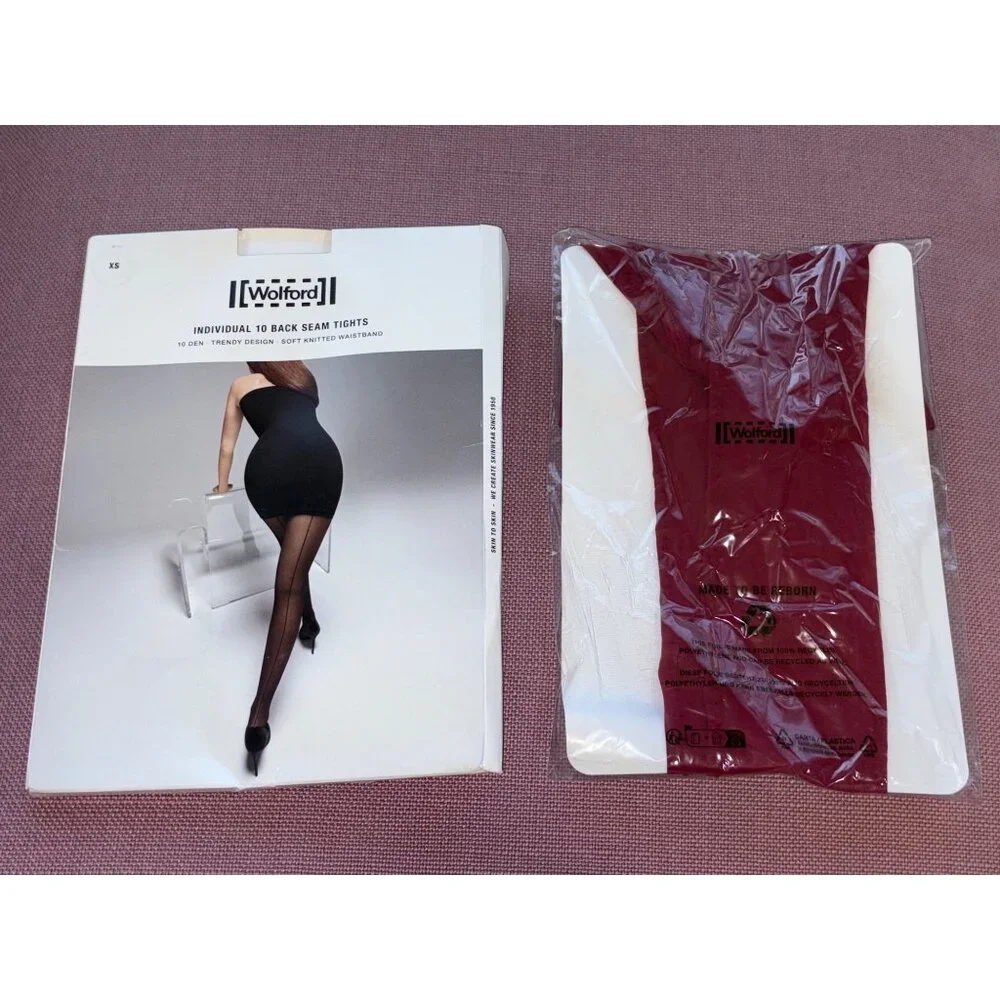 Wolford x REVOLVE Individual 10 Back Seam Tights in Soft Cherry XSmall New Women